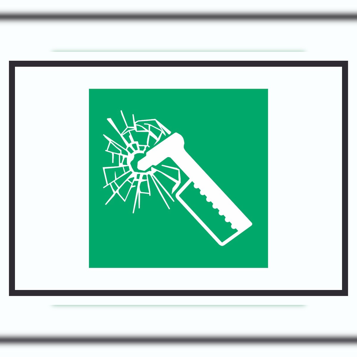 HB-Druck Notfallhammer Symbol A4 Rückseite selbstklebend Schild Image