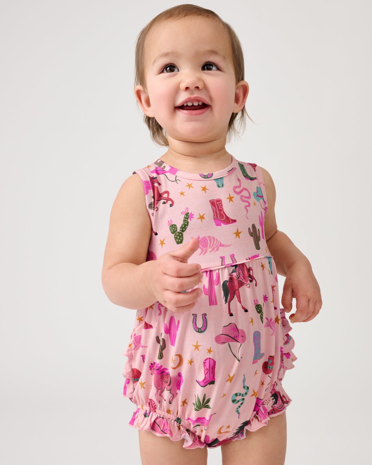 Pink Rancher Roundup Bamboo Baby Bubble Romper - 18-24 months