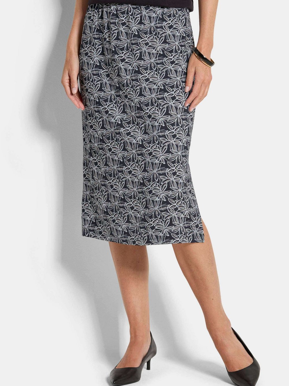 Goldner Jerseyröcke Damen schwarz, 42