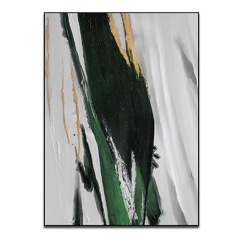 Handgemachtes handgemaltes Ölgemälde Wandkunst abstrakte schwarze grüne Leinwand Malerei Heimdekoration Dekor gerollte Leinwand kein Rahmen ungedehnt Image
