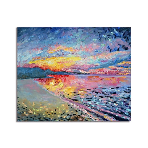 Ölgemälde, handgefertigt, handgemalt, Wandkunst, abstrakte Landschaft, Leinwandmalerei, Heimdekoration, Dekor, gespannter Rahmen, fertig zum Aufhängen Image