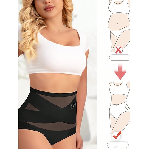 Damen Slips Formende Panty Elastischer BundNightwearNylon Täglich Heim Einfarbig Aktiv Niedlich Schwarz Beige Sommer Frühling Image