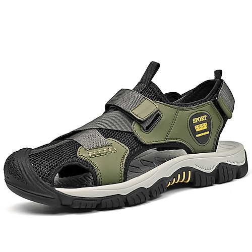 Sportsandalen für Herren aus Kunstleder und Mesh mit Klettverschluss – verstellbare Riemen für Outdoor-Aktivitäten, Wanderungen und den Alltag. Image