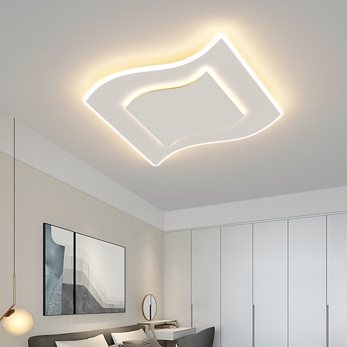 40/50 cm moderne LED-Deckenleuchte quadratische geometrische Form Zuhause kreative Wohnzimmer warme Zimmerlampe Image