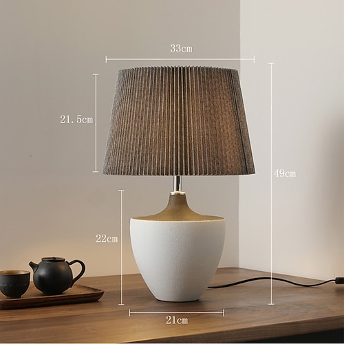 Tischlampe, moderner Minimalismus, nordisches Licht, Tischlampe, dimmbar, Wohnzimmer, Schlafzimmer, Arbeitszimmer, Büro, Schreibtischlampe, kreative Lampe, Keramik, 85–265 V Image