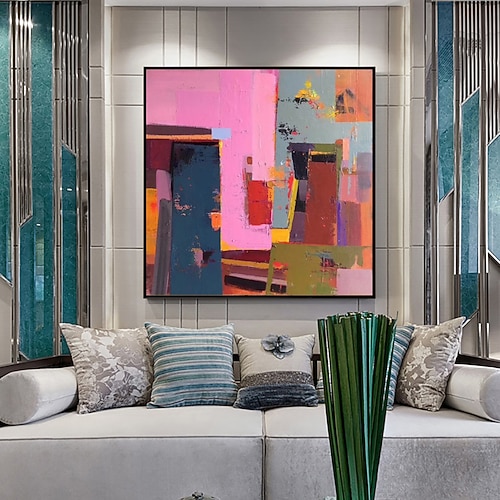 Handgefertigtes Ölgemälde auf Leinwand, Wandkunst, Dekoration, modern, abstrakt, für Wohnkultur, gerollt, rahmenlos, ungedehnt Image