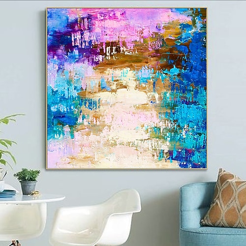 Handgefertigtes Ölgemälde auf Leinwand, Wandkunst, Dekoration, modern, abstrakt, für Wohnkultur, gerollt, rahmenlos, ungedehnt Image