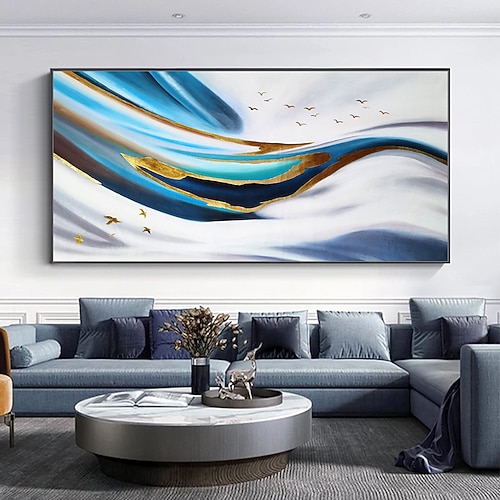 Hang-Ölgemälde Handgemalte Horizontal Abstrakt Landschaft Modern Ohne Innenrahmen (ohne Rahmen) Image