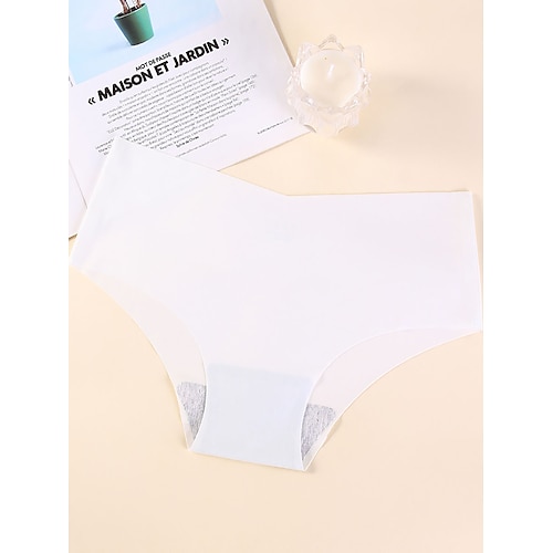 Damen Slips Elastischer BundNightwearBaumwolle Nylon Lässig Einfarbig Mode Niedlich Schwarz Weiß Rosa Leicht Braun Braun Winter Frühling Sommer Image