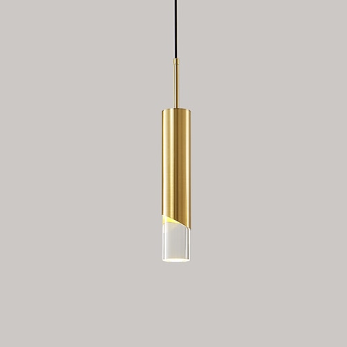 led pendelleuchte schwarz gold kücheninsel licht nachttischleuchte 30 cm zylindrisches rohr design pendelleuchte the bar cafe droplight aluminium 110-240 v Image