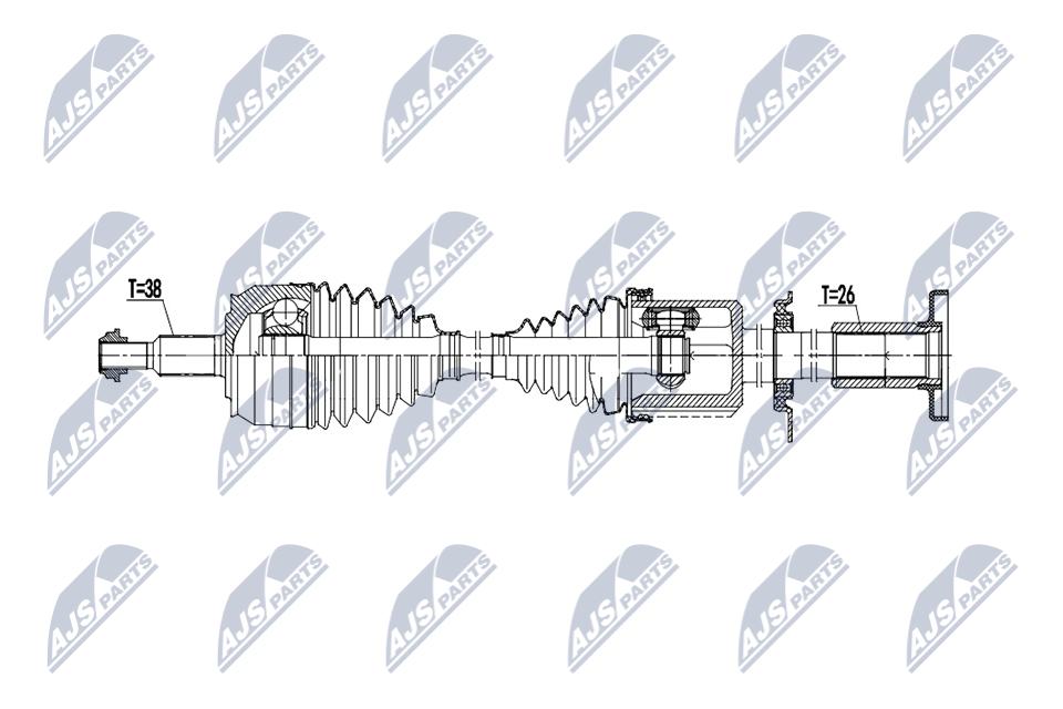 NTY Antriebswelle npwvw223 Vorderachse rechts für VW Image