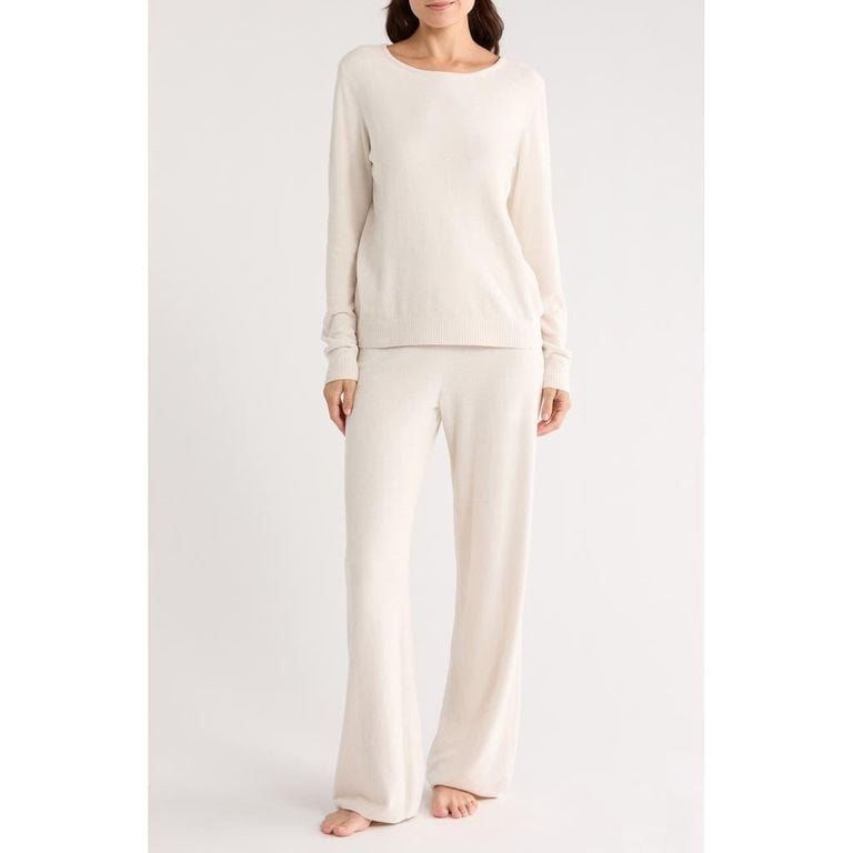 Cozychic Ultra Lite Boat Neck Pajamas - White - Barefoot Dreams Nightwear