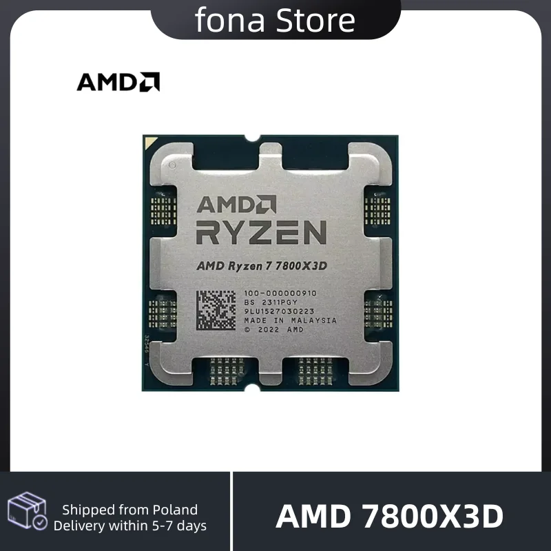 AMD RYZEN 7 7800X3D CPU Processore di gioco AMD R7 7800X3D 8-Core 16-Thread 5NM 96M Socket AM5 Senza ventola Cache di gioco Hot No Fan