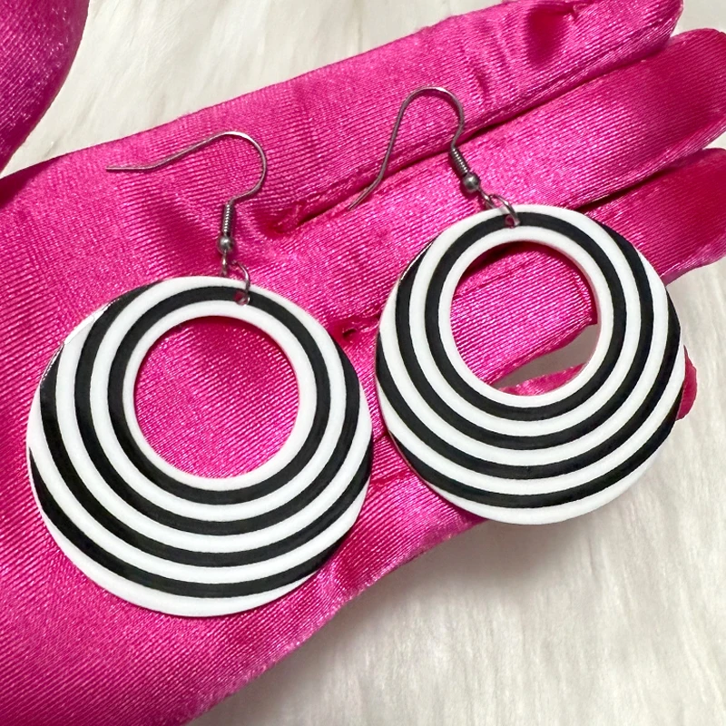 Vintage Accessoires Kreis Ohrringe für Frauen Mode Koreanische Ästhetische Rosa Geometrische Ohrringe Y2K Schmuck Charme Punk Ohrringe