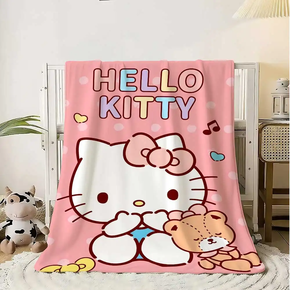 Kawaii Kitty Hello Doppeldecke, Schule, dekorative Bettdecken, Zuhause, Schlafzimmer, Dekoration, Tagesdecke, Sofa, Überwurf, warmer Winter