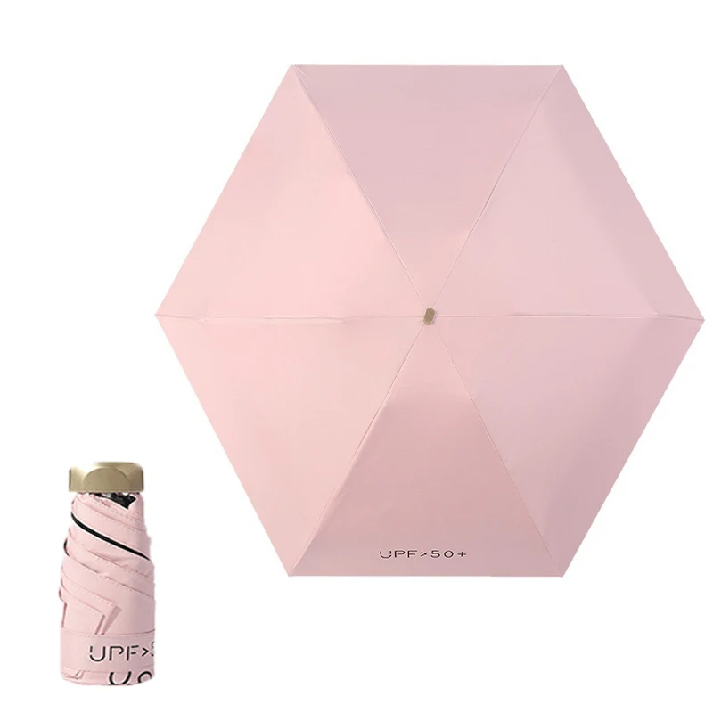 Mini-Sonnenschirm, tragbar, klein, wasserdicht, winddicht, UV-Schutz, Regenschirm für Regen, Reisen, Alltag, Damen, Taschen-Sonnenschirm-Kapsel Image