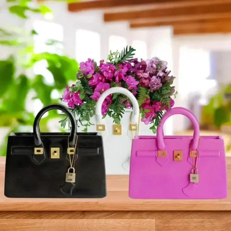 Blumenvase, Tasche, Zuhause, kreative Raumdekoration, Tischartikel, Ornamente, Vasen, minimalistische Vase, Innendekoration, Hochzeitsdekoration Image