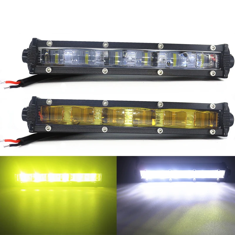 Arbeitslicht LED Bar 7 Zoll 30 W Auto Flut Weiß Zitronengelb DRL Lampe Universal für Niva Off Road 4x4 SUV ATV Motorrad DC12V 24V
