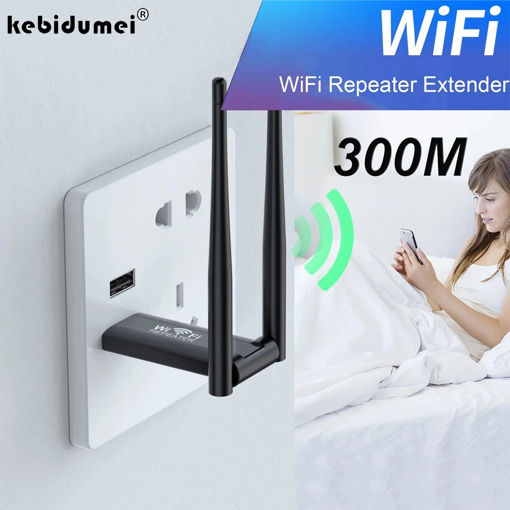 300Mbps Wireless USB WiFi Repeater Extender WiFi Signal Verstärker Booster Long Range Wi-Fi Router Home Netzwerk Karte Erweiterung Image