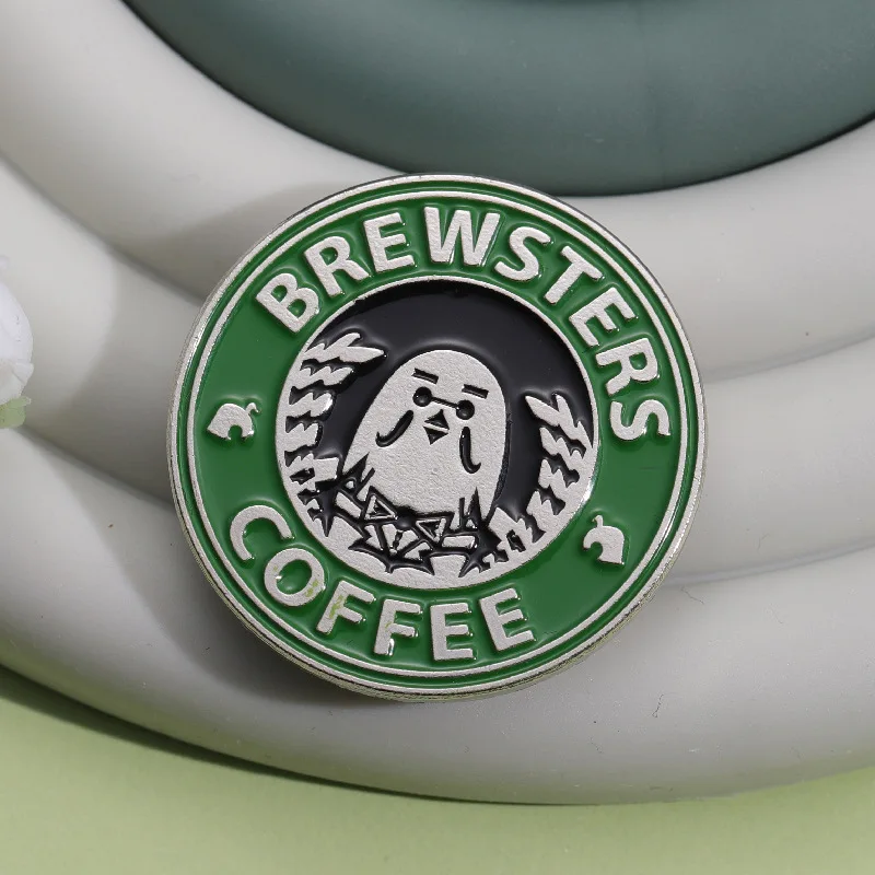 Brauereien Kaffee taube Broschen für Frauen Männer tragen Hut Brille sitzen kleine Haustier Tier Party lässig Brosche Pin Geschenke hohe Qualität Image