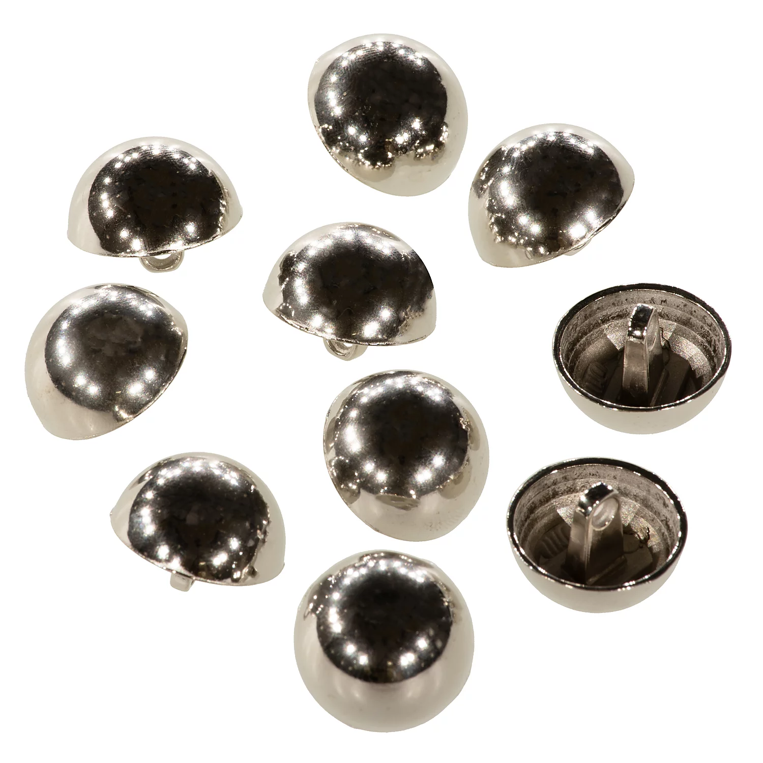 Dill Kugelknöpfe mit Ösen, Größe: 20 mm, Inhalt: 10 Stück