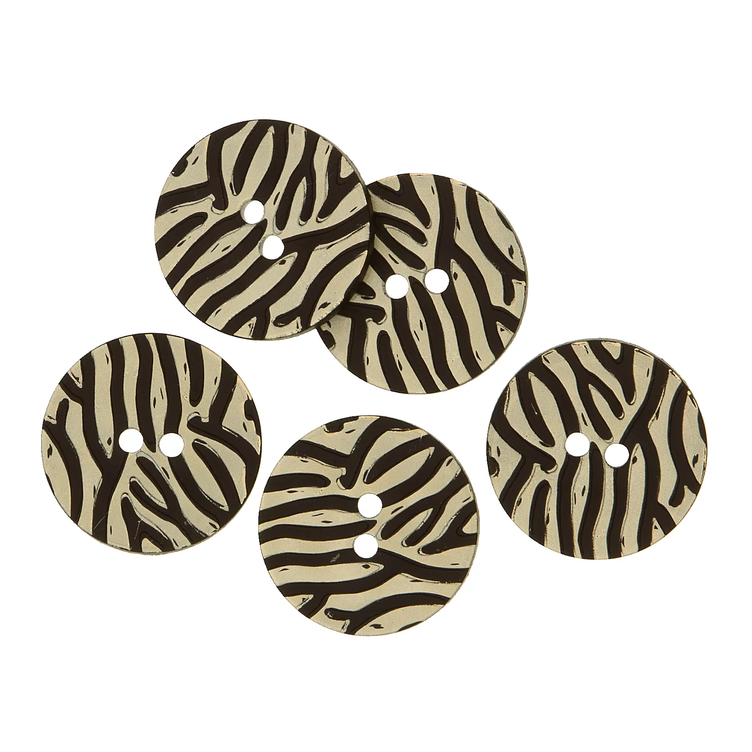 Dill Zebraknöpfe, Größe: 28 mm, Inhalt: 5 Stück - buttinette Textil-Versandhaus GmbH