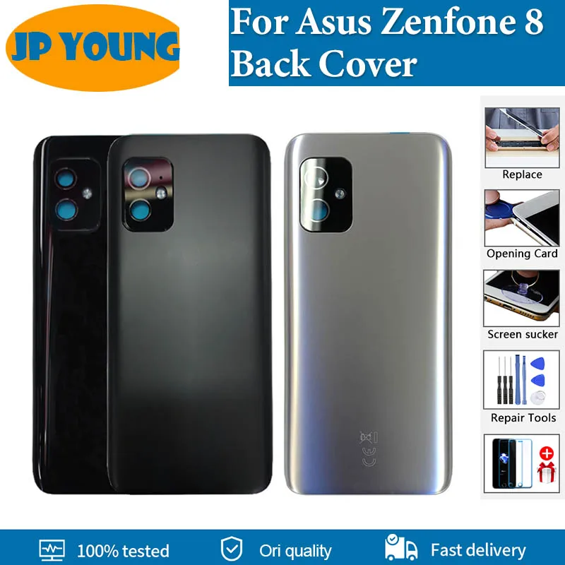 5.9 ''nuova Cover posteriore originale per Asus Zenfone 8 coperchio della batteria custodia per porta posteriore con obiettivo della fotocamera per ZS590KS Cover posteriore