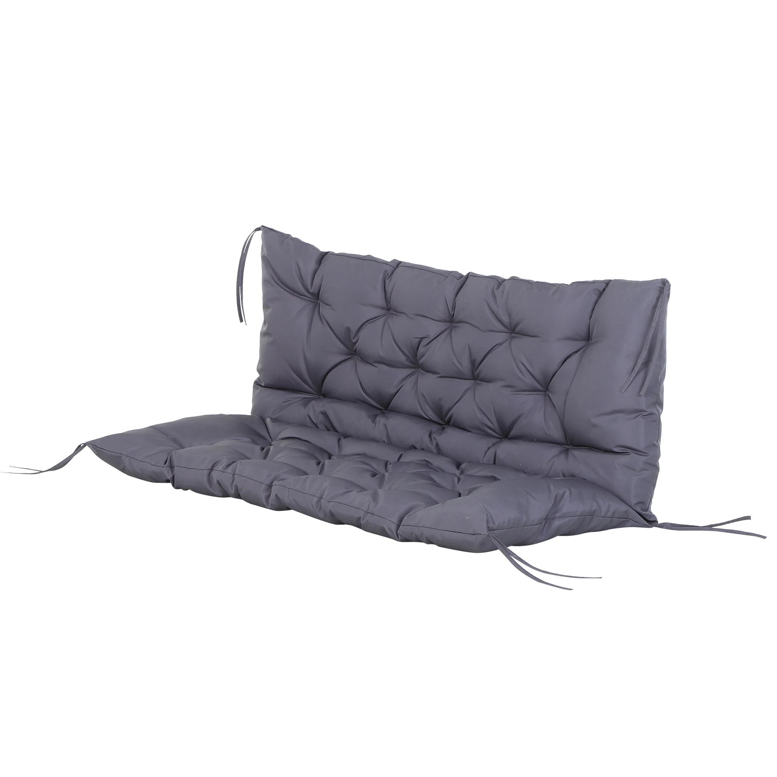 Outsunny Cuscino per seduta e schienale per panca da giardino, divano a 2 posti, grande comfort, 110x10 cm, Grigio