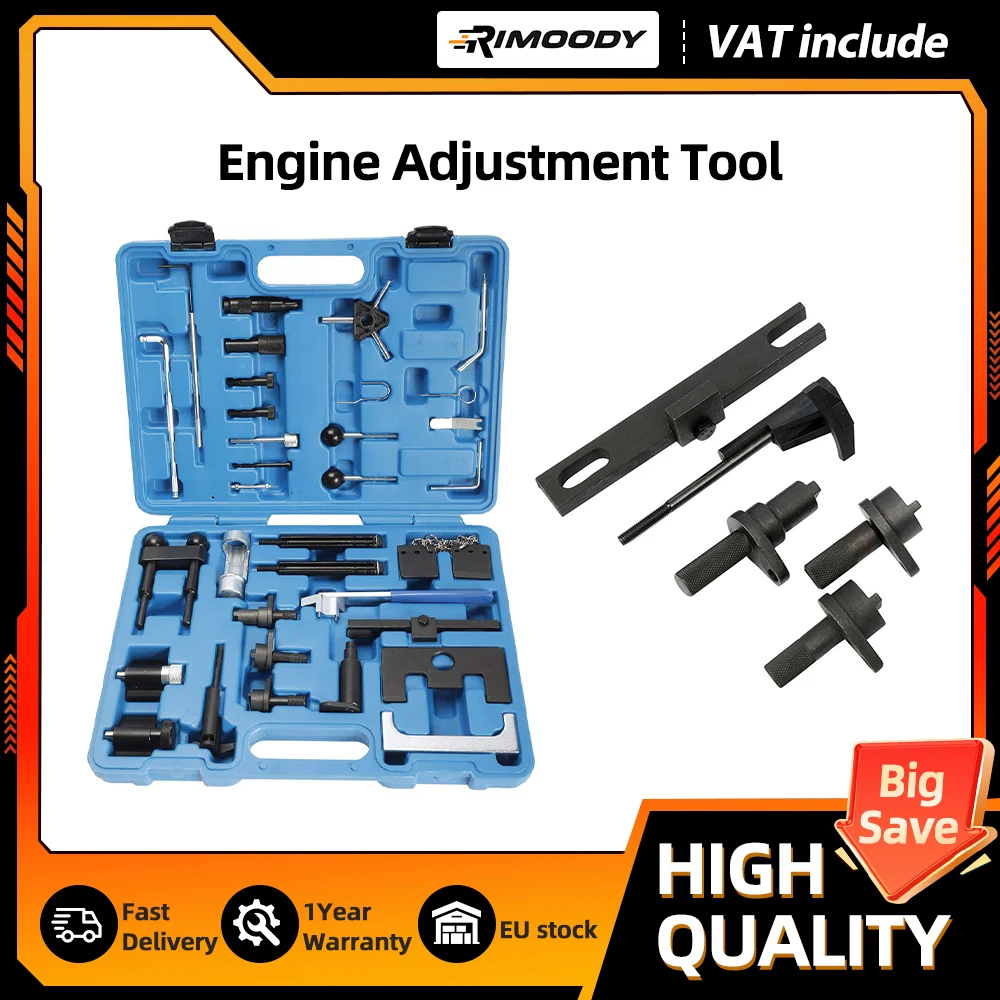 Kit di Riparazione Podofo per Regolazione Motore, Attrezzo Bloccaggio Cinghia di Distribuzione per VAG Audi VW 1.2 1.9 2.0 2.5 3.3L con Scatola Portaoggetti