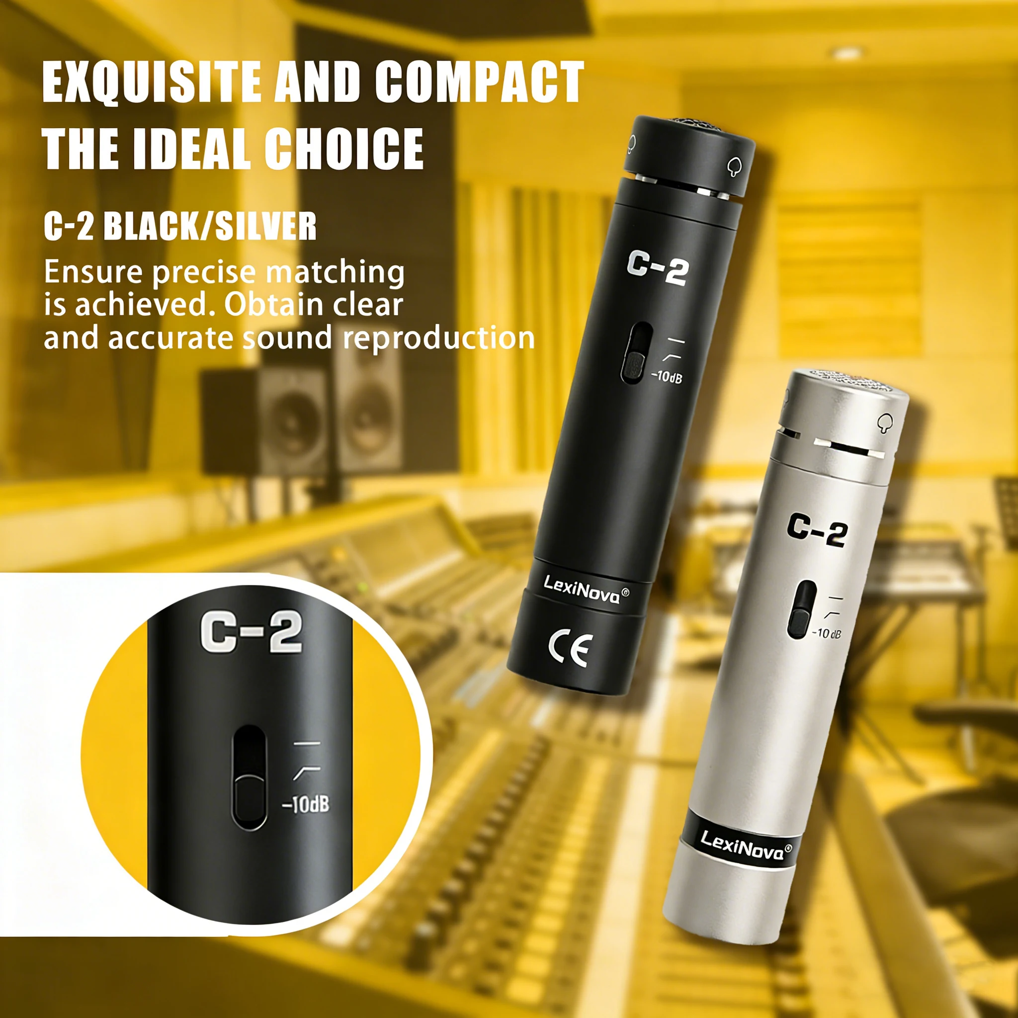 Microfono professionale per batteria 2-C, microfono a condensatore cablato, microfono per strumenti musicali, microfono per performance sul palco, 1/2 pezzo, microfono a forma di cuore