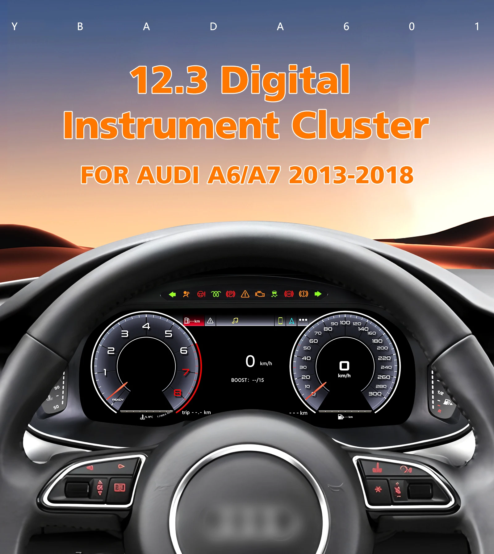 Cruscotto Digitale per Auto da 12,3 Pollici per Audi A6 A7 2013 - 2018, Tachimetro, Indicatori e Pannelli di Controllo