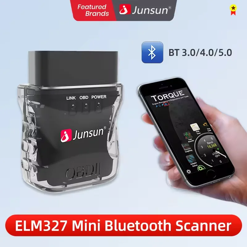 Junsun Android Headunit Multimedia für Autoradio Auto Scanner Mini ELM327 Bluetooth OBD2 Adapter Auto-Diagnosegerät Scan-Tool Image