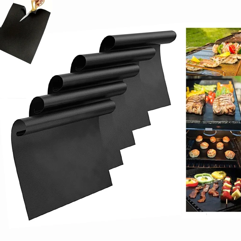 Teflon Antihaft-Grillmatte, hitzebeständig, leicht zu reinigen, Kochgrill, PanBottom-Backmatte, Glasfaser-Grillmatte, Küchengrill-Werkzeuge Image