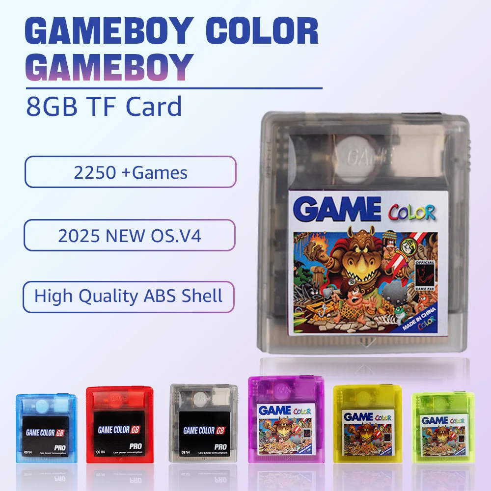 Multifunktions-Game Boy Color 2250 IN 1 für GB GBC Gameboy Color Game Boy Cartridge-Spielkarte mit 8 GB Speicherkarte Image
