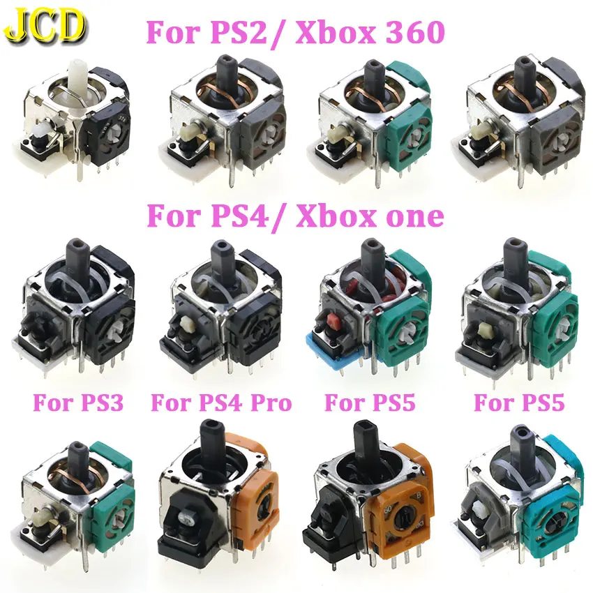 JCD 2PCS Für Xbox One 360 Controller 3D Analog Joystick Grip Stick Sensor Modul Potentiometer Für PS5 PS2 PS3 PS4 pro Gamepad Image
