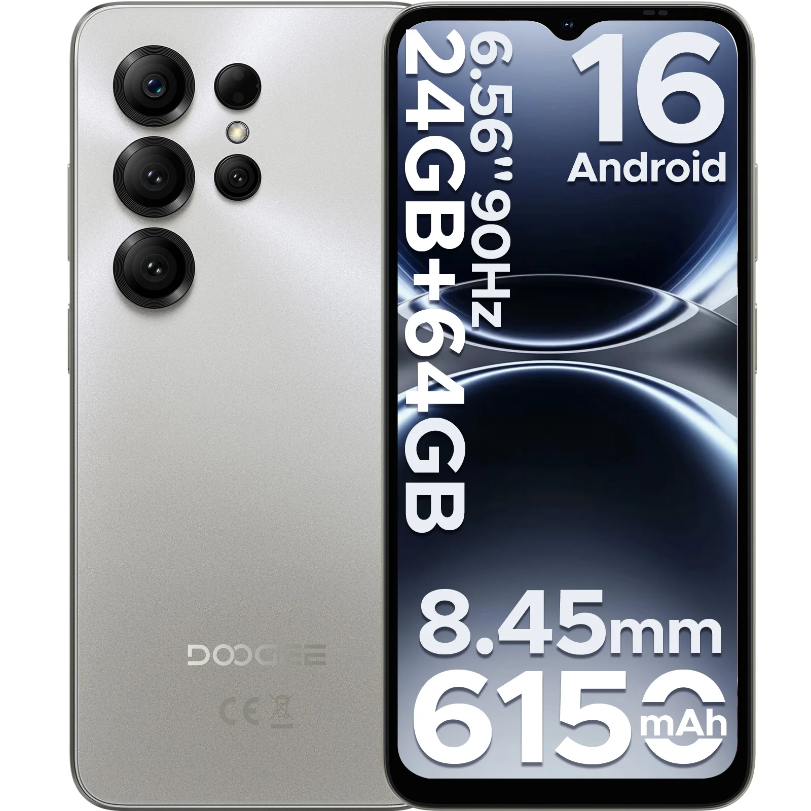 Globale Version DOOGEE Note56 X Smartphone Android 16 24GB RAM (3GB+21GB) 64GB ROM 6,56'' Bildschirm 6150mAh Akku Mobiltelefon Image