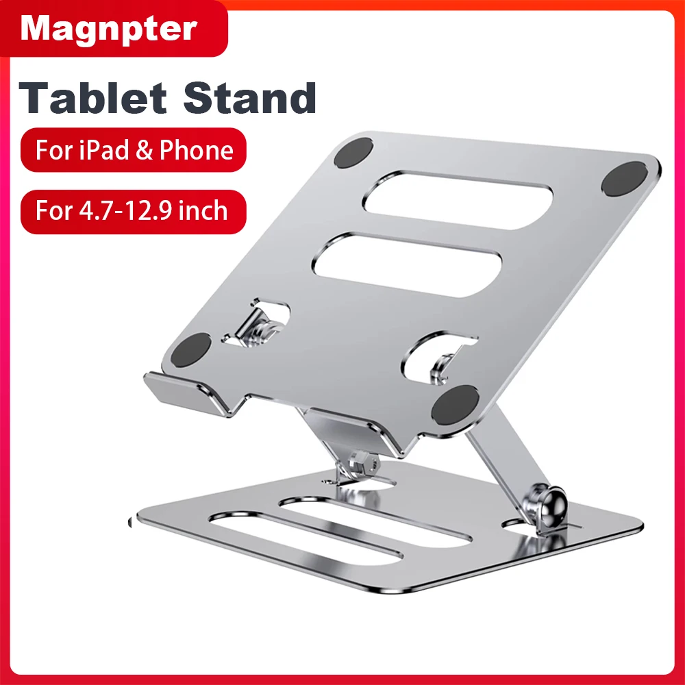 Tablet-Ständer, Aluminiumlegierung, Tablet-Halter, tragbarer Klapphalter für IPad, Tablet, Desktop-Halter, verstellbarer Handy-Ständer Image