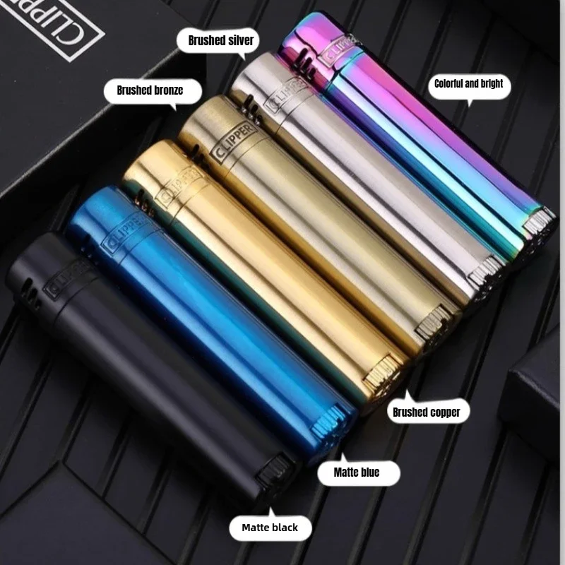 CLIPPER Metall-Butan-Gas-Feuerzeug, winddicht, direktes Spray, blaue Flamme, Gürtel, Geschenkbox, Feuerzeug, Raucherzubehör, kleines Werkzeug Image