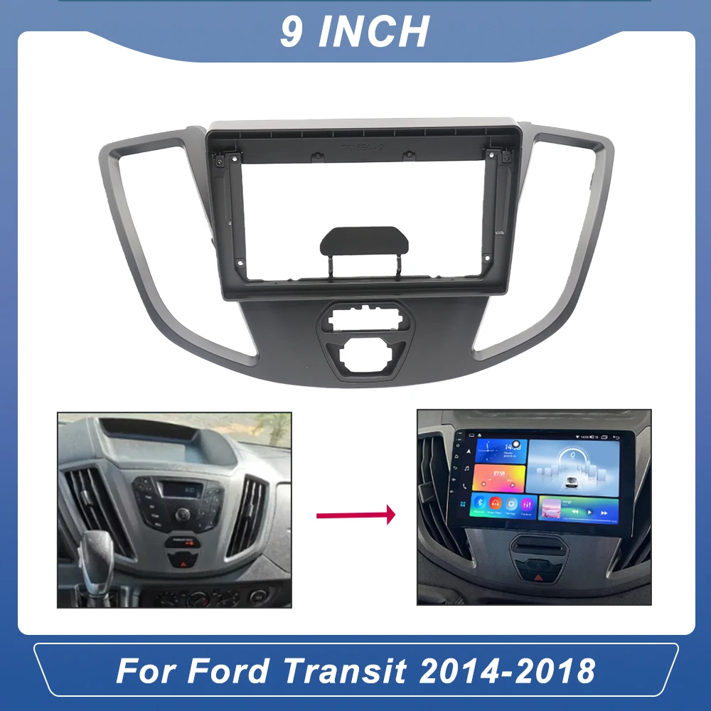 9 Zoll 22,86 cm 2DIN Auto Android Stereo Radio GPS Panel Netzkabel Canbus Adapter Fascias Rahmen für Ford Transit 2014-2018 Image
