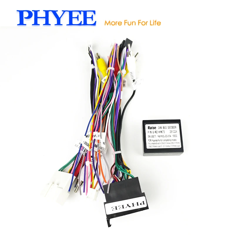 Mini-ISO Kabelbaum CAN-Bus-Decoder, SWC-Kompatibilität, P&P Android 16-Pin-Kabel, für Hyundai iX35, Sorento, Kia Sportage, Cee'd Image