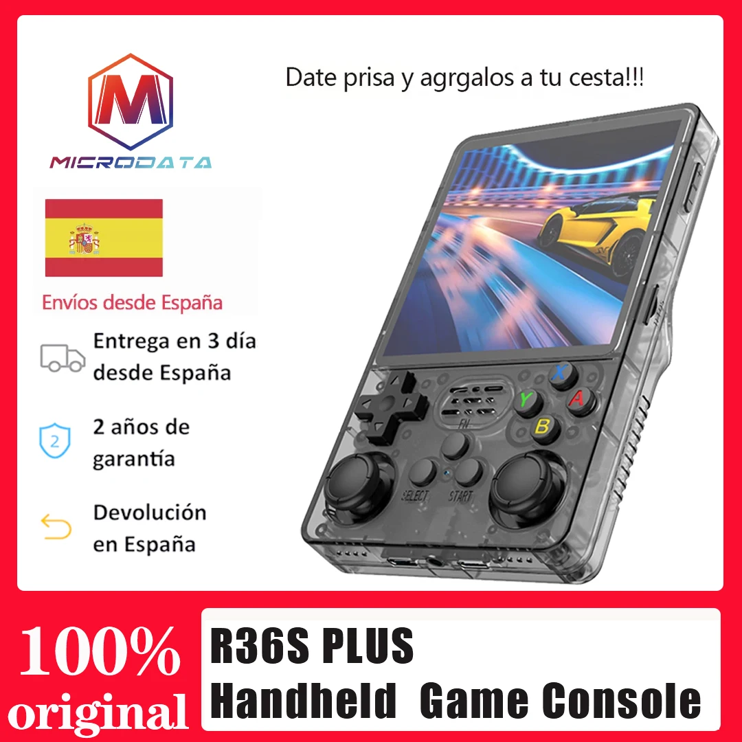 Tragbare Spielekonsole R36S Plus, 64-Bit-Linux-System, 4-Zoll-großes IPS-Display, Pocket-Videospiel-Player (RK3326-Chipsatz) Image