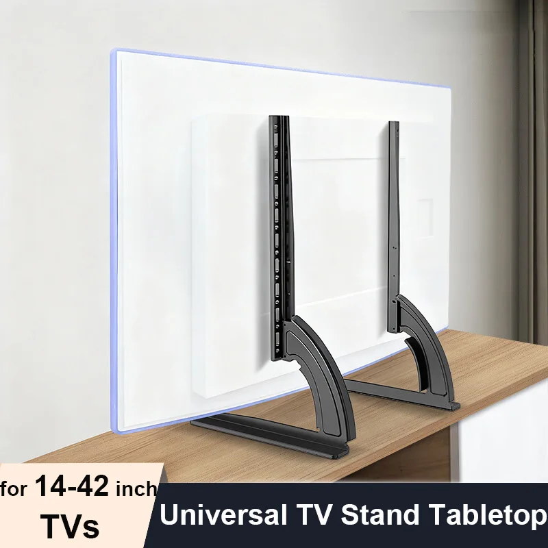 Universeller TV-Ständer, Metall-TV-Beine für 14-42 Zoll Fernseher, höhenverstellbarer TV-Standfuß mit VESA 200x200mm, TV-Ständer für Tischplatten, stabiles TV-Bein