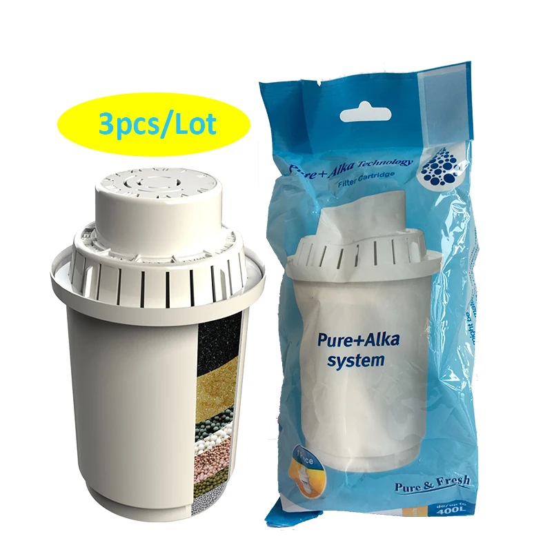 3er-Pack Ersatz-Wasserfilterkartuschen für 3,5 l alkalisches Mineralwasser, ionisierender Filter, Krug, reines Alka-System, Krugfilter Image