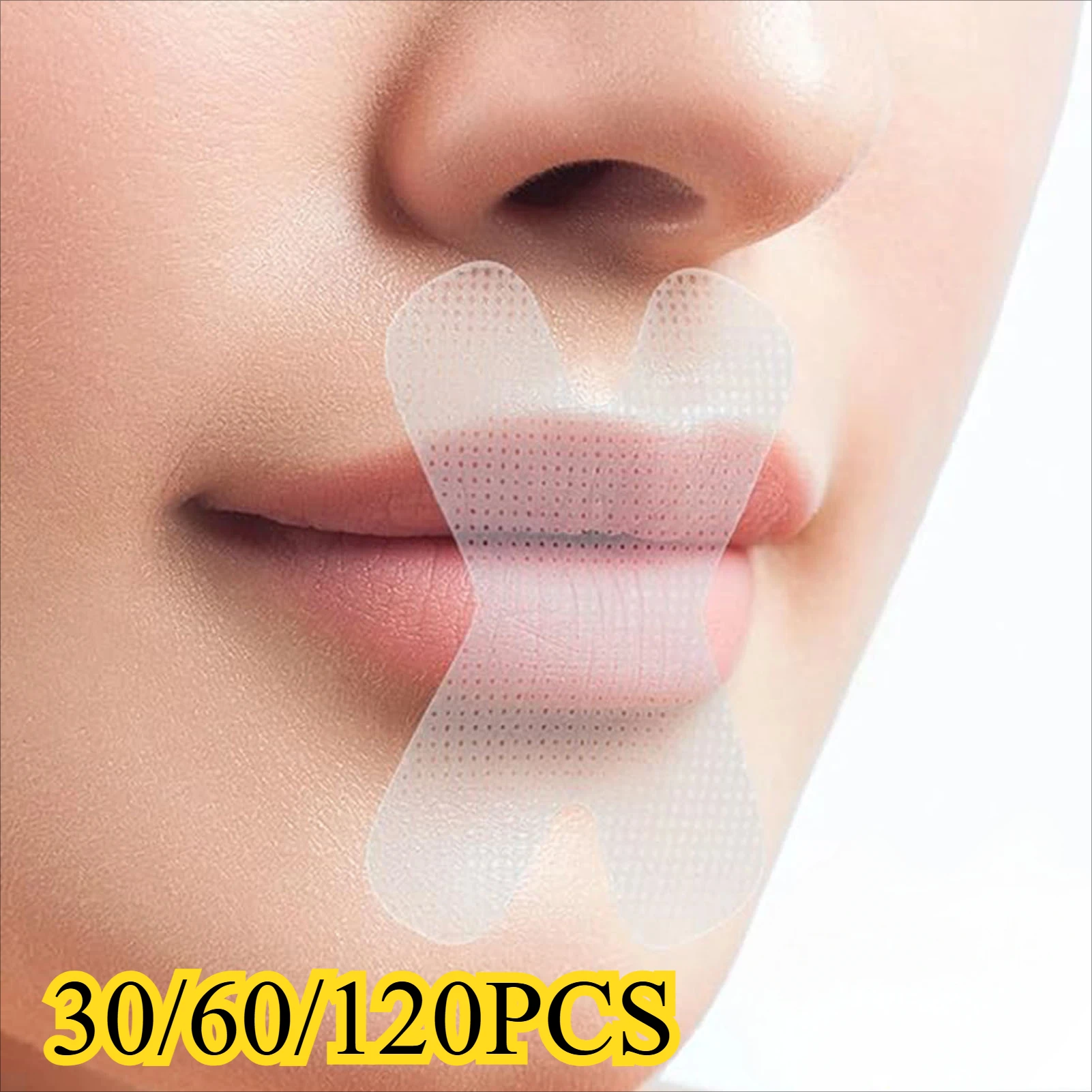 30/60/120PCS Anti Schnarchen Mund Band Gute Schlafen Atem Nasen Streifen Aufkleber schnarchen Stop Transparent nase Patch Image
