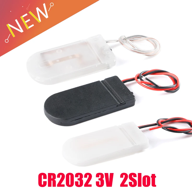 5Pcs/1pc CR2032 Knopfzellen Batterie Sockel Halter Fall Abdeckung Mit AUF/OFF Schalter 3V x2 6V Batterie Lagerung Box Image
