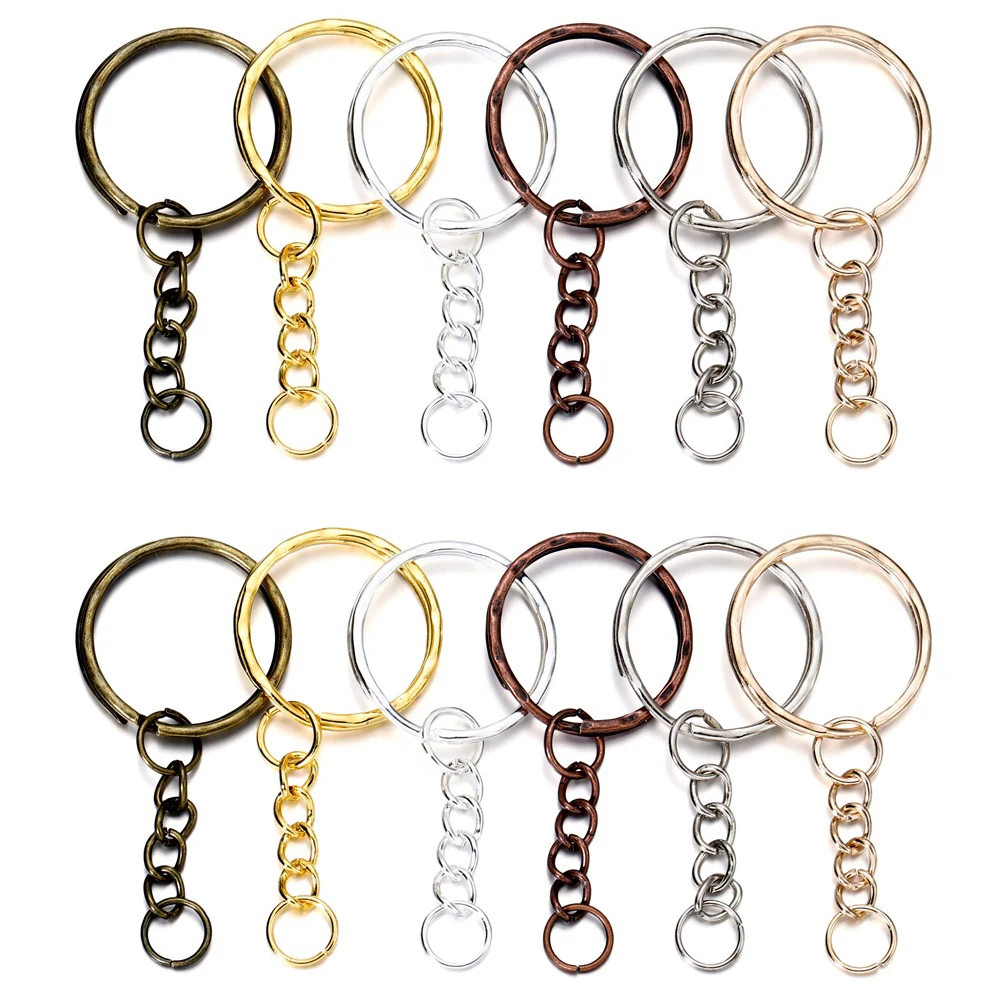 50 Teile/los Schlüssel Ring Schlüssel Kette Runde Split Keyfob Schlüsselanhänger Mit Jump Ring Für Schlüsselbund Anhänger DIY Schmuck Machen Zubehör Image