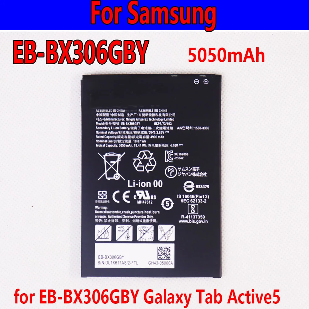 Neue Original Batterie EB-BX306GBY 3,85 V 5050 mAh Batterie Für Samsung Galaxy Tab Active5 Tab Batterien + Werkzeuge Image