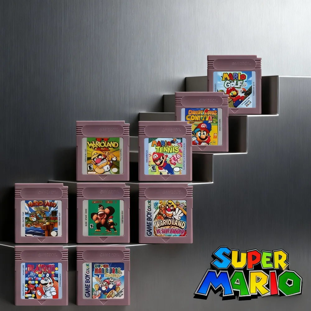 Mario Series GBC 16-Bit-Spiel-Videospiel-Cartridge-Konsolenkarte Wario Land Donkey Kong Wario Land 2 Yoshi für GBC/GBA