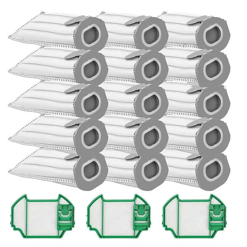 15 Stück Staubsaugerbeutel mit 3 Motorschutzfiltern für Vorwerk Kobold VK7 FP7 Ersatz-Staubbeutel für Kobold Image
