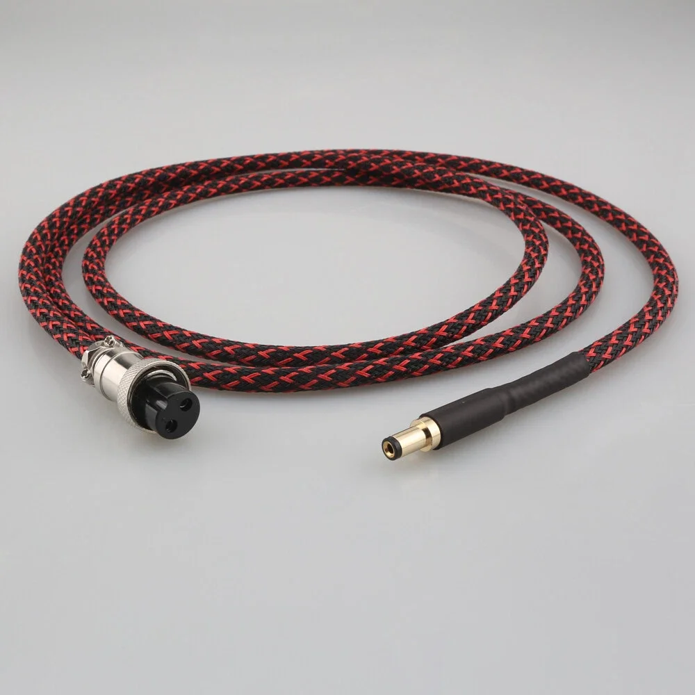 HIFI Kupfer Gold GX16 2-poliges auf 5,5 x 2,1 mm/5,5 x 2,5 mm DC-Kabel für lineare Stromversorgung Image